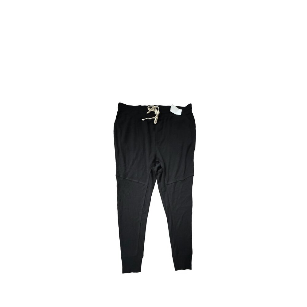 Twenty Montreal Mens Size XXL Black Thermal Waffle Knit Sweatpants Joggers NWT